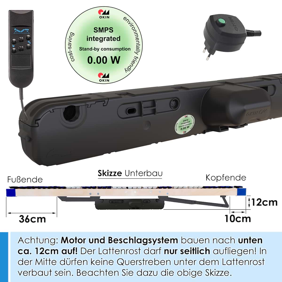 Okin Derwert Okimat 4 Sl 0 Watt Netzfreischaltung Comfort 44 Unterbau